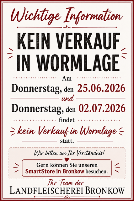 Kein Verkauf in Wormlage